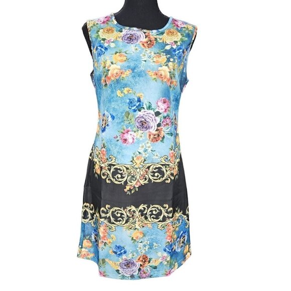 Ingear Resort Shift Style, Summer, Victorian Floral Mini Dress, Size Large - Picture 1 of 7